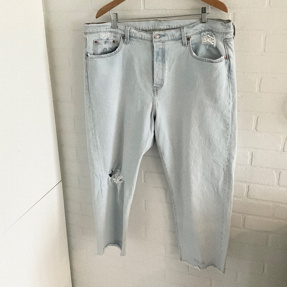 REVOLVE x Levi’s 501 Light wash High waist Relaxed fit Size 18W - Picture 3 of 16